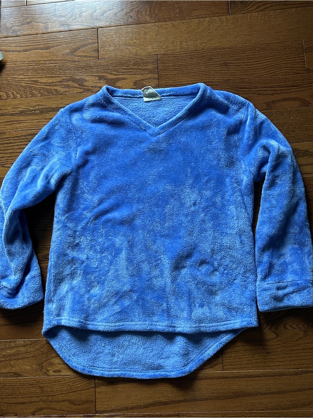 Coeur & Aleni Cozy Women’s Blue Plush V-Neck Pullover Sweatshirt Sz M